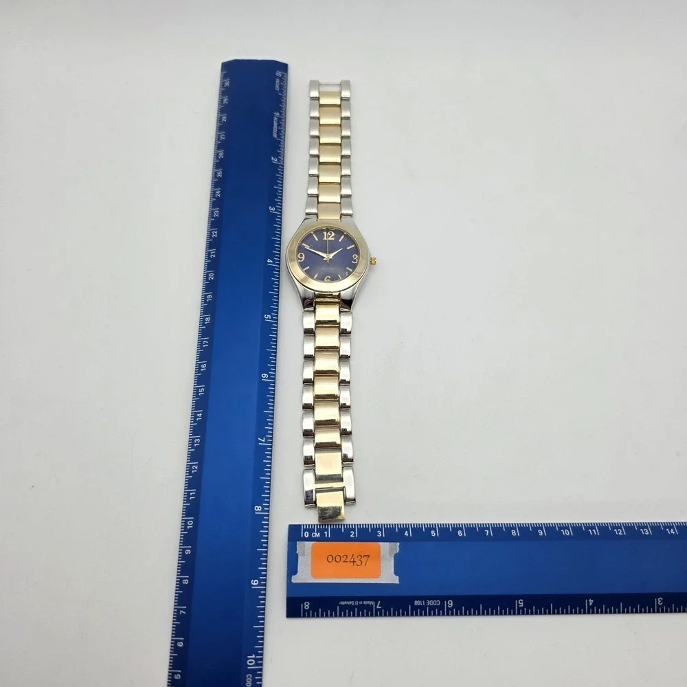 New! CHICO'S Watch Navy Blue Dial Gold Silver Tone Band New With Tags FREE‎ $HIP